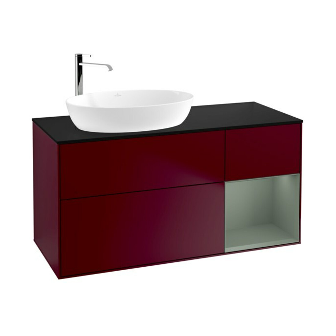 V&B Meuble sous lavabo Finion 120 cm, Pl bleu m, Rég Oli. m Lac, Peo m