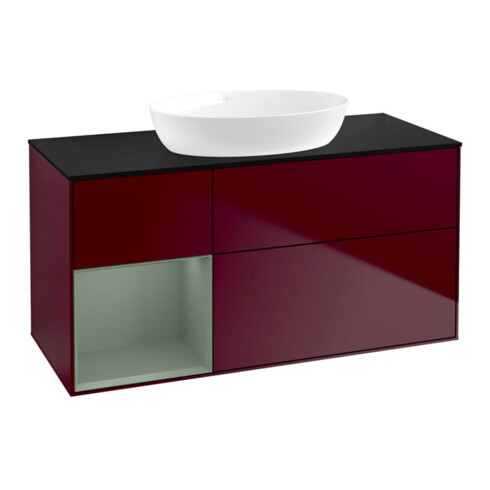V&B Meuble sous lavabo Finion 120 cm, Pl bleu m, Rég Oli. m Lac, Peo m