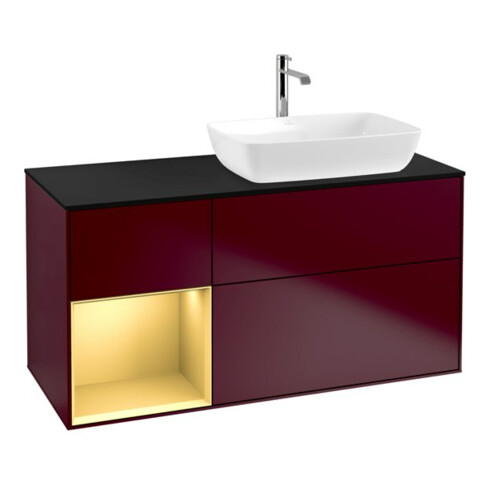 V&B Meuble sous lavabo Finion 120 cm, Pl bleu m, Reg or m Lac, Peo m