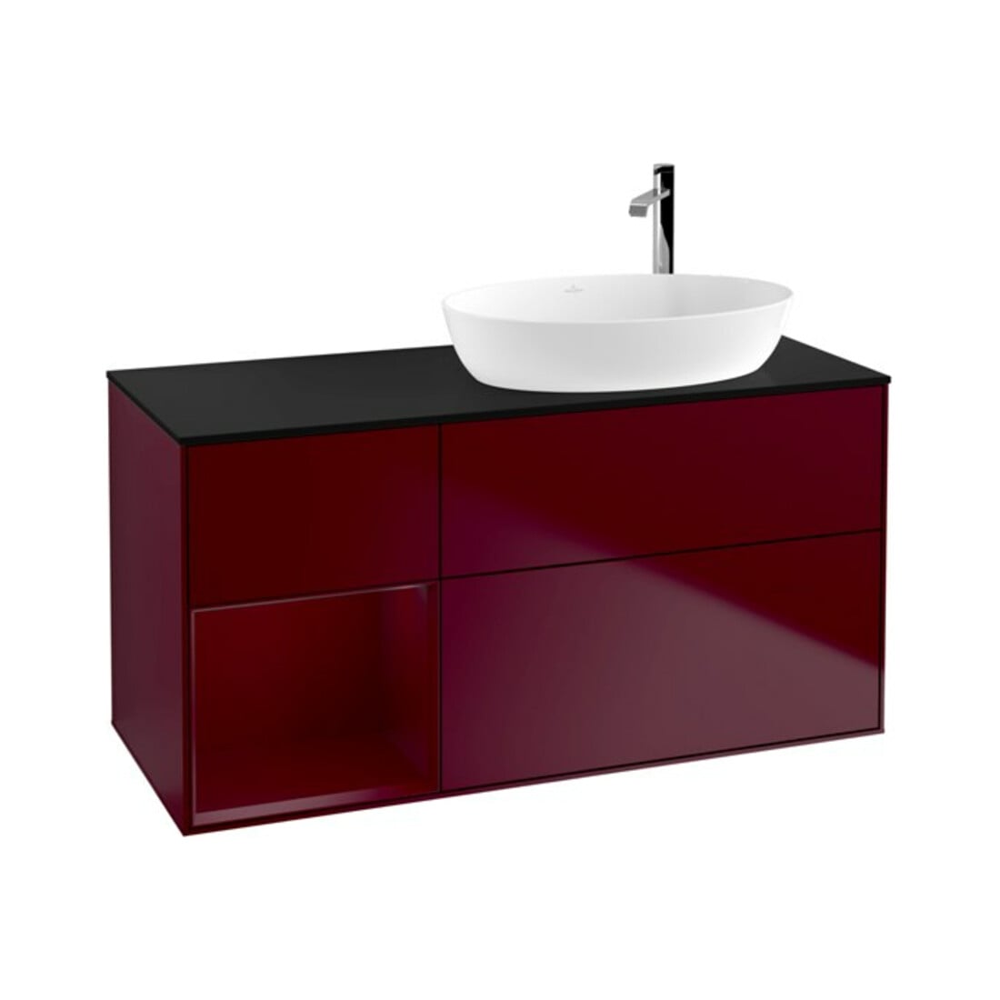 V&B Meuble sous-lavabo Finion 120 cm, Pl bleu m, Reg Peo m Lac, Peo m