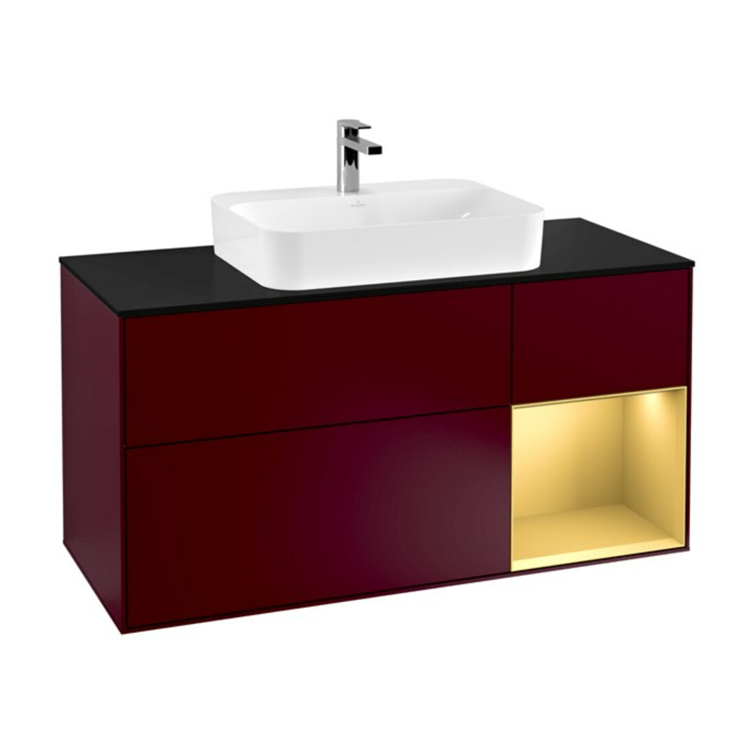 V&B Meuble sous lavabo Finion 120 cm, Pl bleu m, Reg re gol m, Peo m