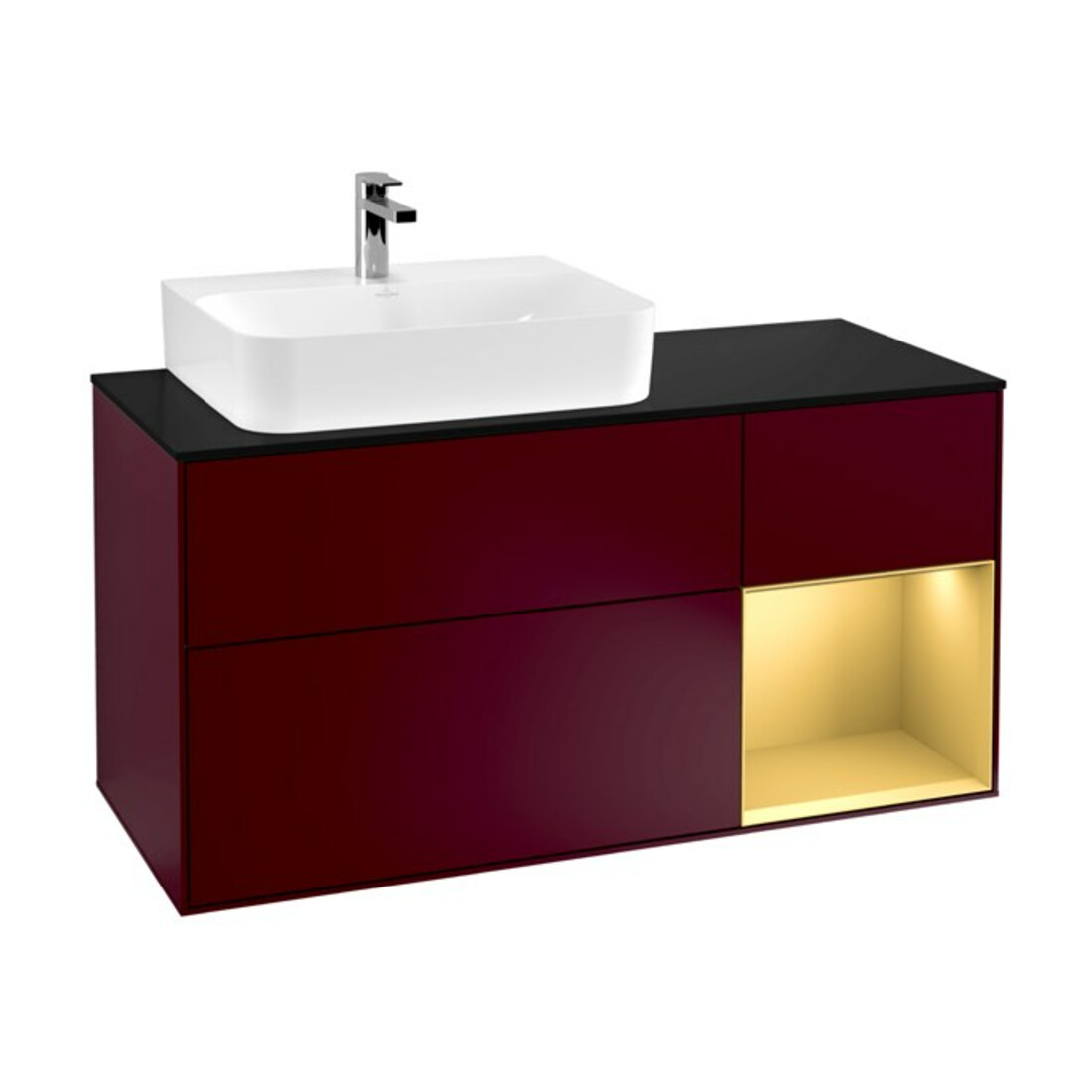 V&B Meuble sous lavabo Finion 120 cm, Pl bleu m, Reg re gol m, Peo m