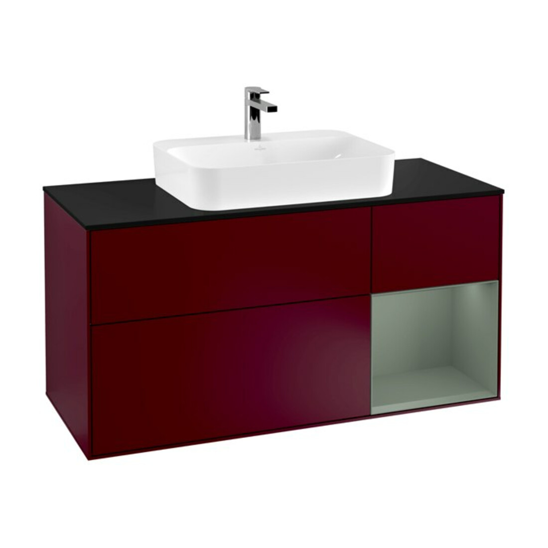V&B Meuble sous lavabo Finion 120 cm, Pl bleu m, Reg re Oli. m, Peo m