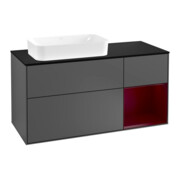 V&B Meuble sous lavabo Finion 120 cm, Pl bleu m, Reg re Peo, Anthrac. m
