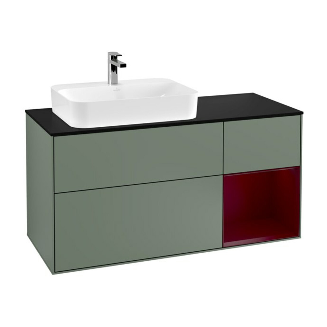 V&B Meuble sous lavabo Finion 120 cm, Pl bleu m, Reg re Peo, Oli. m Lac