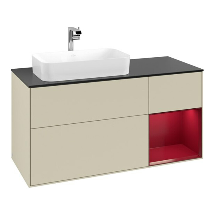 V&B Meuble sous-lavabo Finion 120 cm, Pl bleu m, Reg re Peo, si Gr m Lac