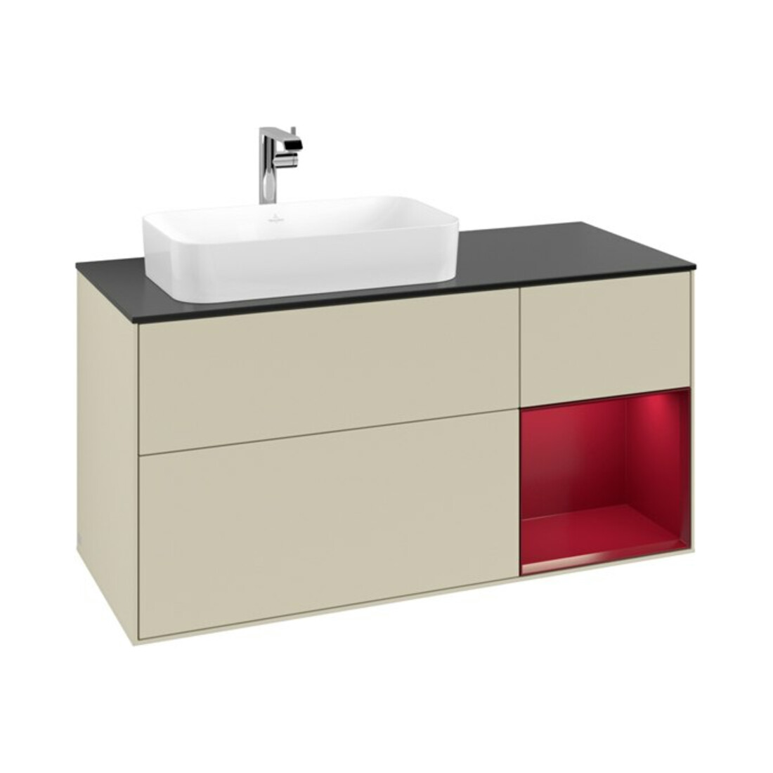V&B Meuble sous-lavabo Finion 120 cm, Pl bleu m, Reg re Peo, si Gr m Lac