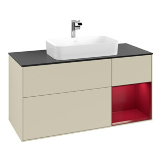 V&B Meuble sous-lavabo Finion 120 cm, Pl bleu m, Reg re Peo, si Gr m Lac