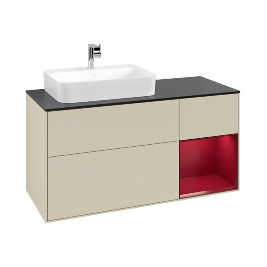 V&B Meuble sous lavabo Finion 120 cm, Pl bleu m, Reg re Peo, si Gr m Lac