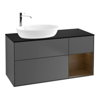 V&B Meuble sous lavabo Finion 120 cm, Pl bleu m, Reg wal ven, Anthrac. m