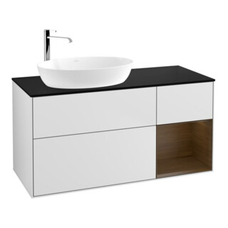 V&B Meuble sous lavabo Finion 120 cm, Pl bleu m, Reg wal ven, blanc m Lac