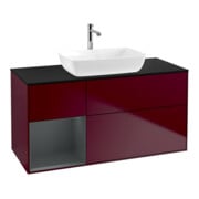 V&B Meuble sous lavabo Finion 120 cm, Pl bleu mat, Porte médiane mat laqué, Pieds mat-1