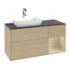 V&B Meuble sous lavabo Finion 120 cm, Pl bleu mat, Rayures argentées, Lacqué, Oa ven-1