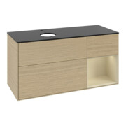 V&B Meuble sous lavabo Finion 120 cm, Pl bleu mat, Rayures argentées, Lacqué, Oa ven-3