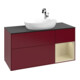 V&B Meuble sous-lavabo Finion 120 cm, Pl bleu mat, Rayures argentées, Poignées mat-4