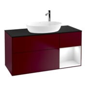 V&B Meuble sous lavabo Finion 120 cm, Pl bleu mat, Rég blanc brillant, Lac, Peo m