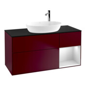 V&B Meuble sous lavabo Finion 120 cm, Pl bleu mat, Reg blanc mat laqué, Peo mat-1