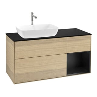 V&B Meuble sous lavabo Finion 120 cm, Pl bleu mat, Reg bleu mat Lac, Oa ven