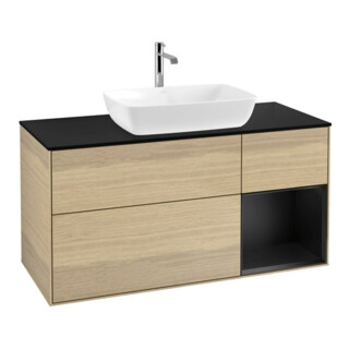 V&B Meuble sous lavabo Finion 120 cm, Pl bleu mat, Reg bleu mat Lac, Oa ven
