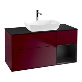 V&B Meuble sous lavabo Finion 120 cm, Pl bleu mat, Reg bleu mat Lac, Peo mat