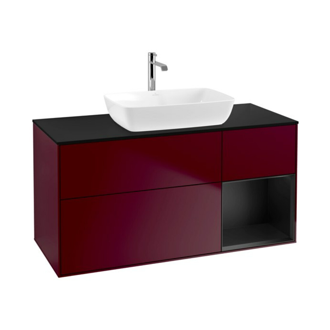 V&B Meuble sous lavabo Finion 120 cm, Pl bleu mat, Reg bleu mat Lac, Peo mat