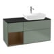 V&B Meuble sous lavabo Finion 120 cm, Pl bleu mat, Reg bois de noyer, Oli mat laqué-1