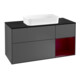 V&B Meuble sous lavabo Finion 120 cm, Pl bleu mat, Reg droite Peo, Anthracite m-1