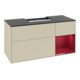 V&B Meuble sous lavabo Finion 120 cm, Pl bleu mat, Reg droite Peo, gris mat Lac-4