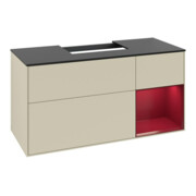V&B Meuble sous lavabo Finion 120 cm, Pl bleu mat, Reg droite Peo, gris mat Lac-4