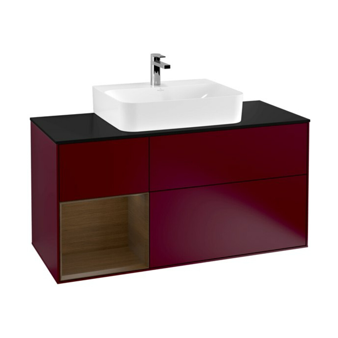 V&B Meuble sous lavabo Finion 120 cm, Pl bleu mat, Reg gauche, Peo mat