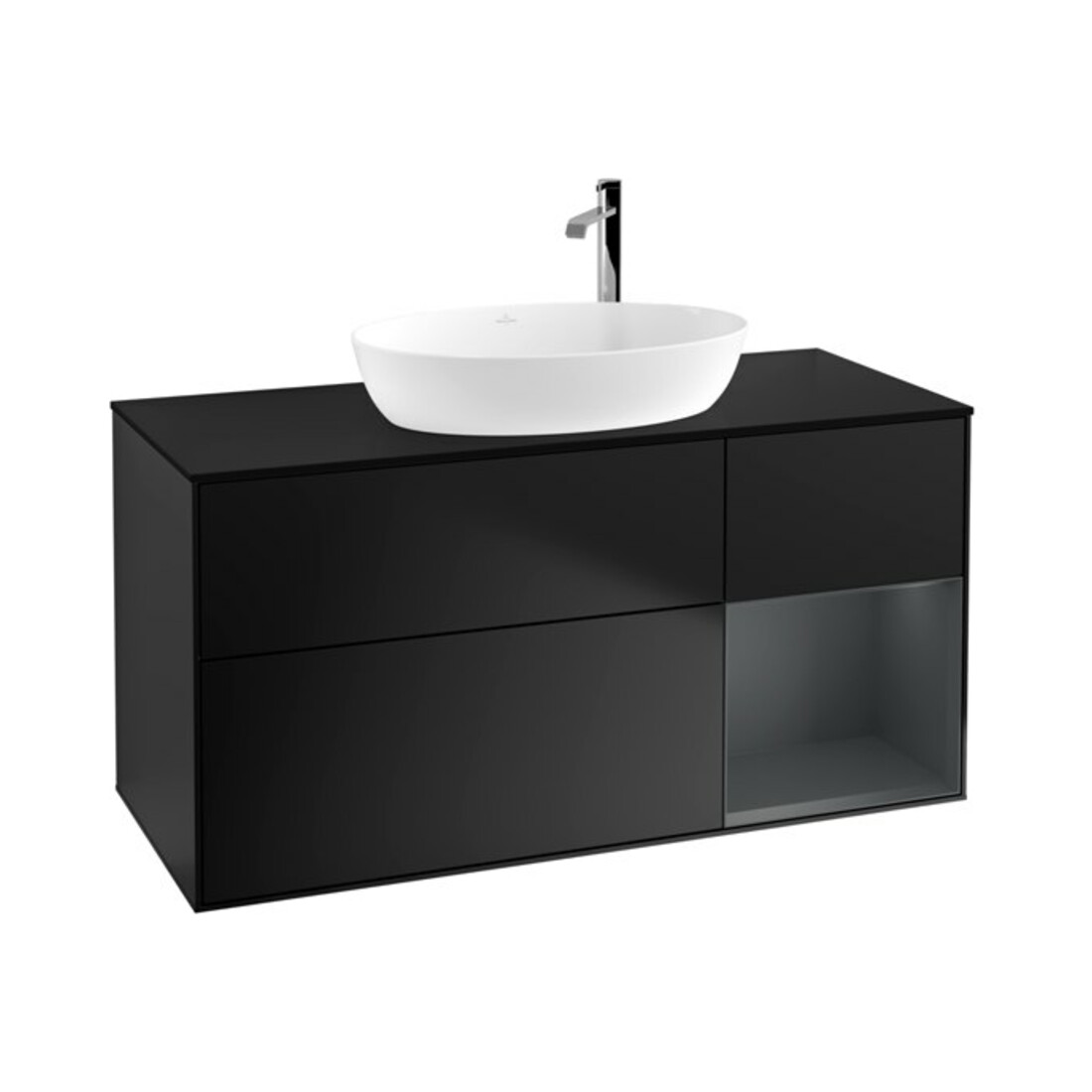 V&B Meuble sous lavabo Finion 120 cm, Pl bleu mat, Reg md mat Lac, bleu mat Lac