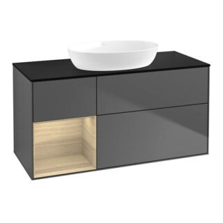 V&B Meuble sous lavabo Finion 120 cm, Pl bleu mat, Reg Oa ven, Anthracite m