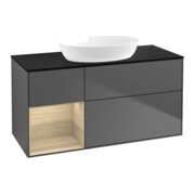 V&B Meuble sous lavabo Finion 120 cm, Pl bleu mat, Reg Oa ven, Anthracite m