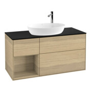 V&B Meuble sous lavabo Finion 120 cm, Pl bleu mat, Reg Oa ven, Oa ven