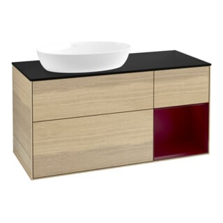 V&B Meuble sous lavabo Finion 120 cm, Pl bleu mat, Reg Peo mat Lac, Oa ven