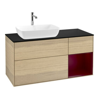 V&B Meuble sous lavabo Finion 120 cm, Pl bleu mat, Reg Peo mat Lac, Oa ven