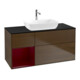 V&B Meuble sous lavabo Finion 120 cm, Pl bleu mat, Reg Peo mat laqué, noyer veinée-1