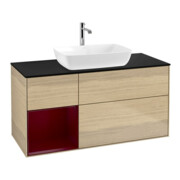 V&B Meuble sous lavabo Finion 120 cm, Pl bleu mat, Reg Peo mat laqué, Oa ven