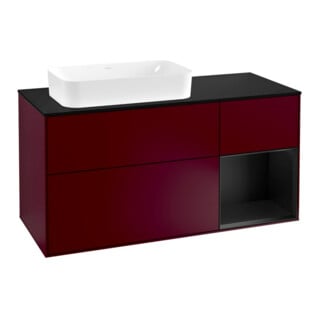 V&B Meuble sous lavabo Finion 120 cm, Pl bleu mat, Reg re bleu mat Lac, Peo m