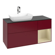 V&B Meuble sous lavabo Finion 120 cm, Pl bleu mat, Reg si Gris mat Lac, Peo mat-4