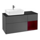 V&B Meuble sous lavabo Finion 120 cm, Pl bleu mat, tiroir droite Peo, anthracite mat-1