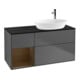 V&B Meuble sous lavabo Finion 120 cm, Pl bleu, Reg bois, Anthracite m-1