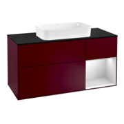 V&B Meuble sous lavabo Finion 120 cm, Pl bleu, Reg droite blanc avec Lac, Peo m