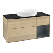 V&B Meuble sous lavabo Finion 120 cm, Pl bleu, Reg md avec laque, Oa ven