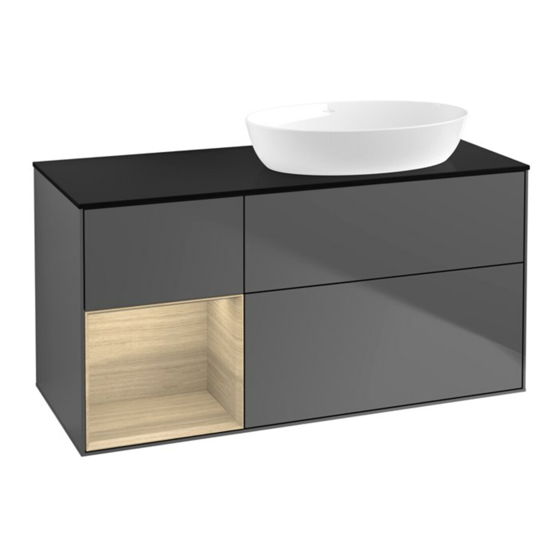 V&B Meuble sous lavabo Finion 120 cm, Pl bleu, Reg Oa ven, Anthracite m
