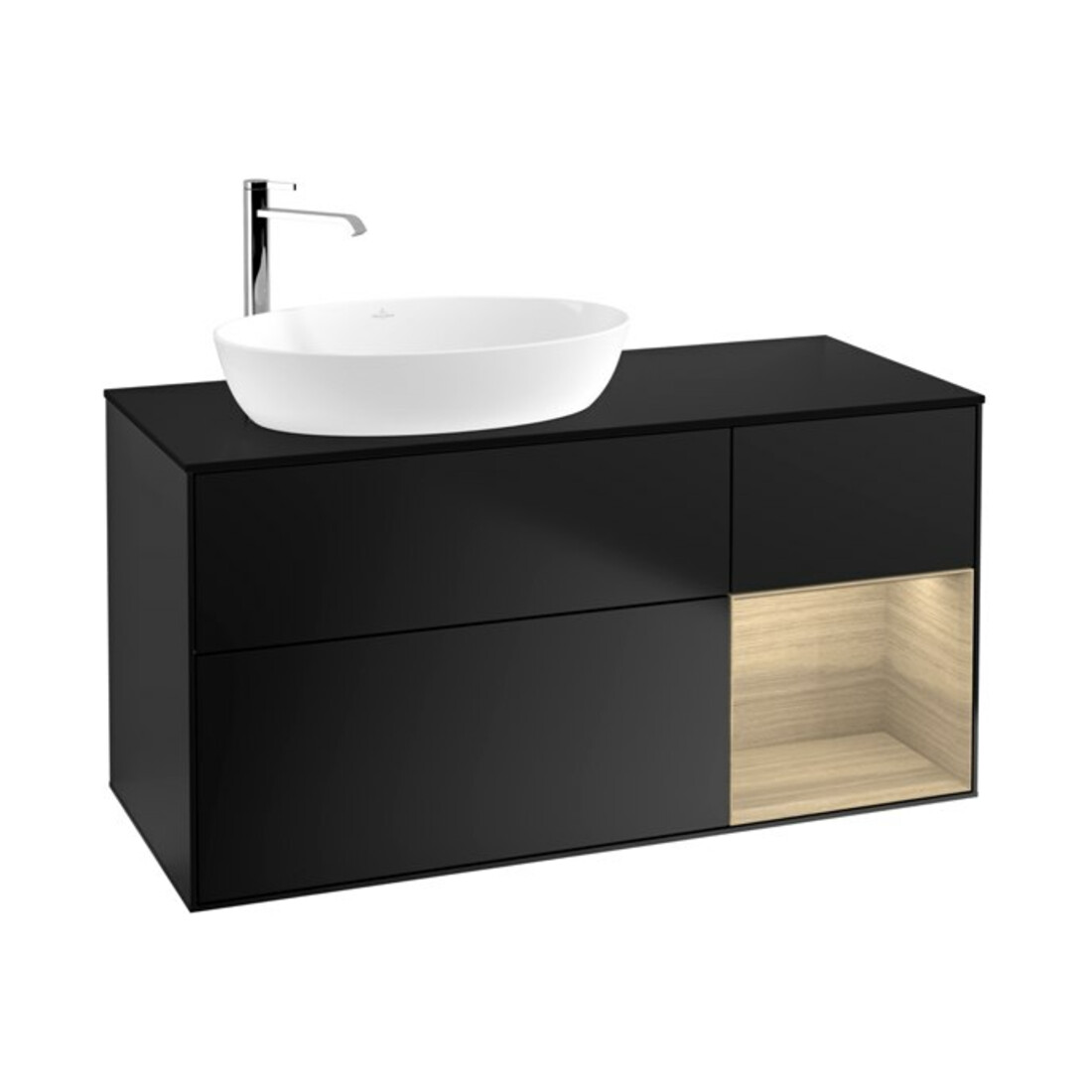V&B Meuble sous lavabo Finion 120 cm, Pl bleu, Rég Oa ven, bleu Lac