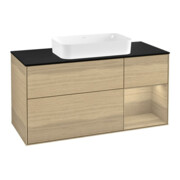 V&B Meuble sous-lavabo Finion 120 cm, Pl bleu, tiroir droite Oa ven, Oa ven