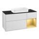 V&B Meuble sous-lavabo Finion 120 cm, Pl bleu, tiroir réglable, blanc laqué-1