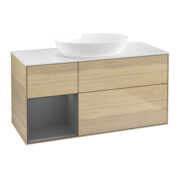 V&B Meuble sous lavabo Finion 120 cm, Pl w m, Anthracite mat, laqué, Oa ven