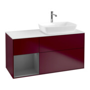 V&B Meuble sous lavabo Finion 120 cm, pl w m, étagère anthracite avec laque, peo m